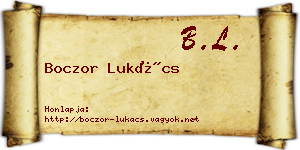 Boczor Lukács névjegykártya